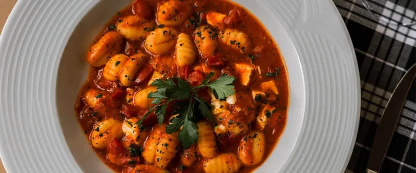 se muestra el platillo Gnocchi alla sorrentina